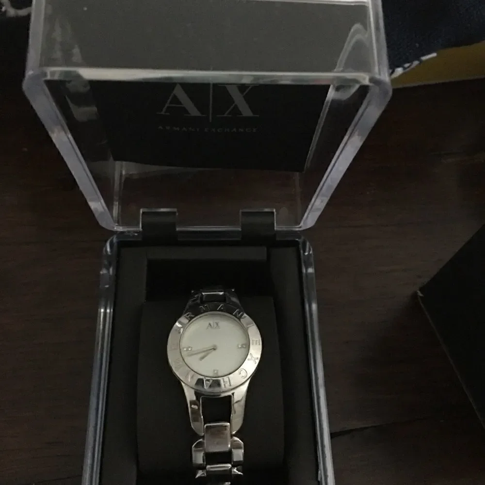 Used womens an Armani exchange silver watch